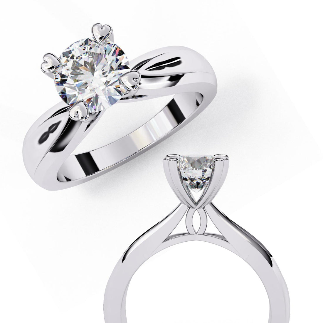 The Kelly Round Solitaire Thick Band Engagement Ring