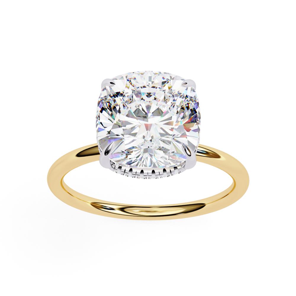 The Toney Cushion Hidden Halo Engagement Ring