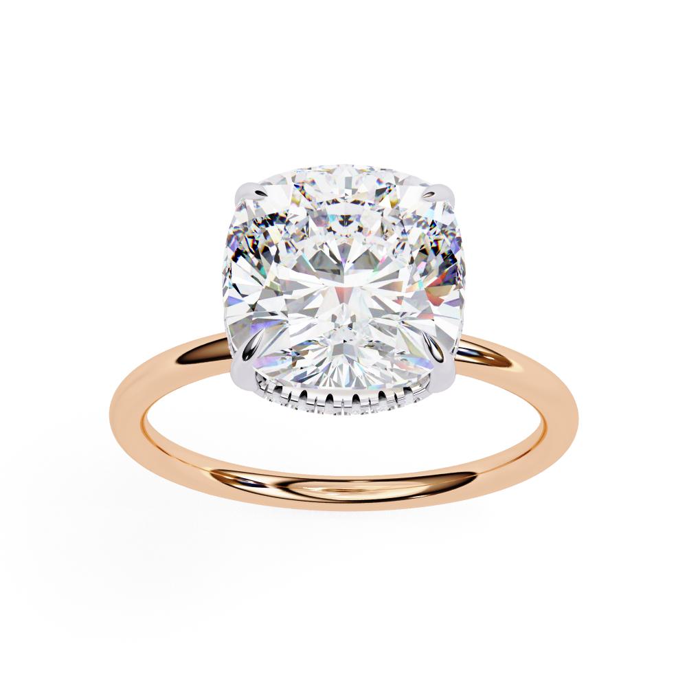 The Toney Cushion Hidden Halo Engagement Ring