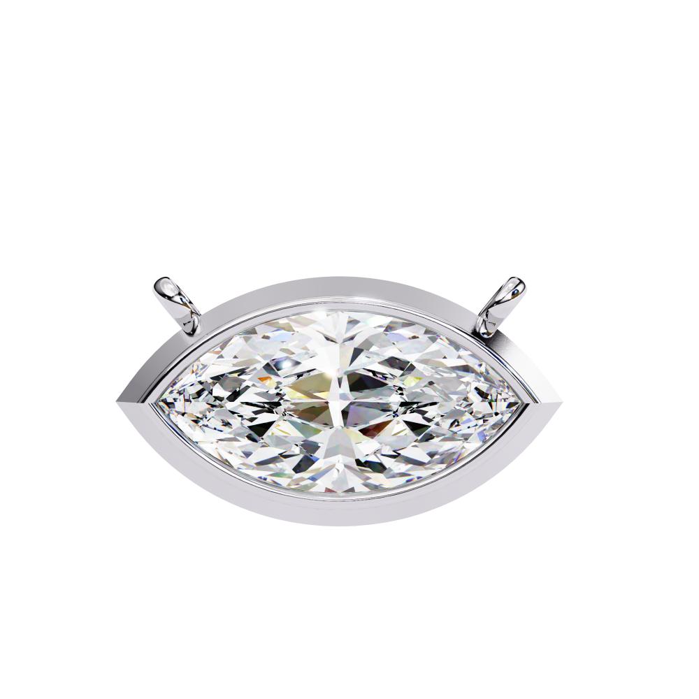 The Olivia Marquise Bezel Set Pendant With Chain