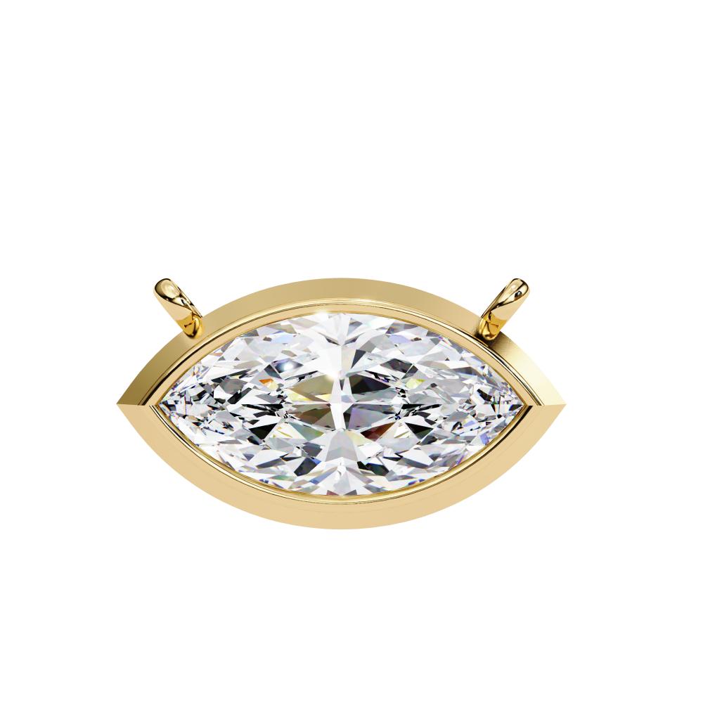 The Olivia Marquise Bezel Set Pendant With Chain