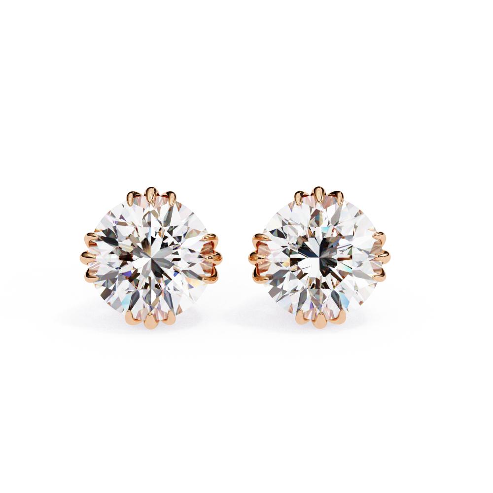 The Malina Round unique Prong Set Stud Earrings