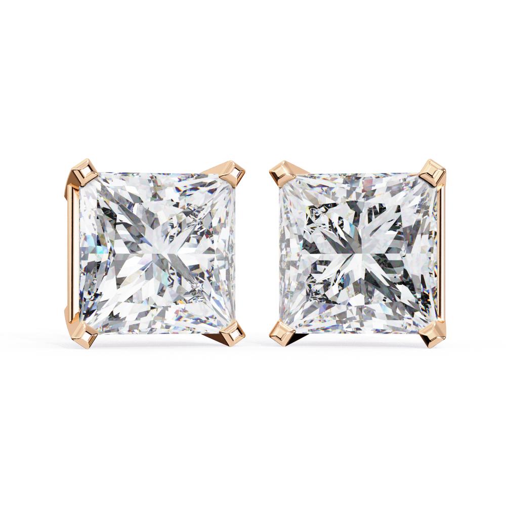 The Brittany Princess Solitaire Stud Earrings