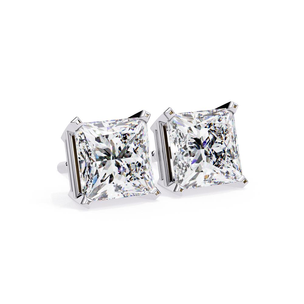 The Brittany Princess Solitaire Stud Earrings