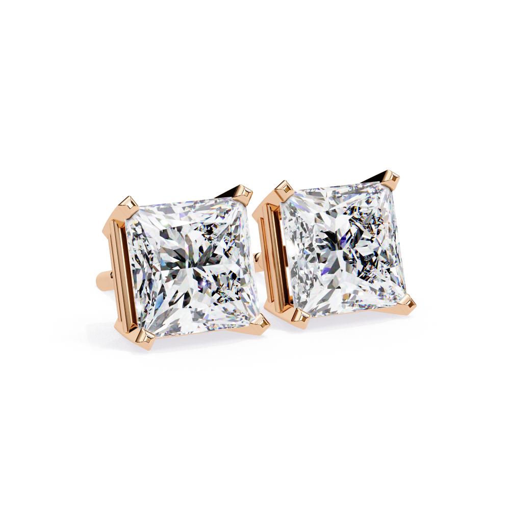 The Brittany Princess Solitaire Stud Earrings