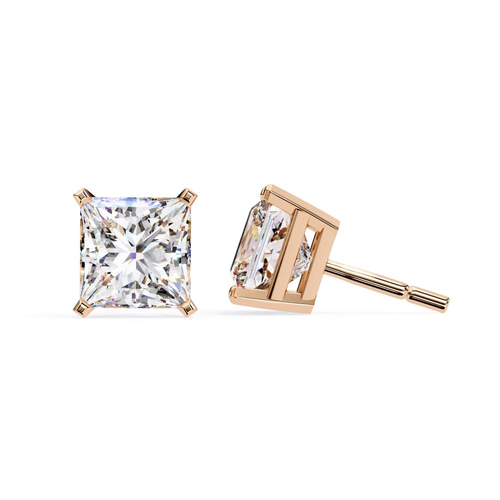 The Brittany Princess Solitaire Stud Earrings