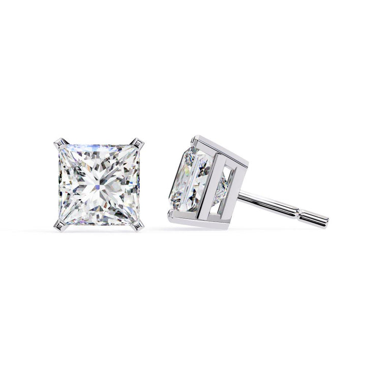 The Brittany Princess Solitaire Stud Earrings