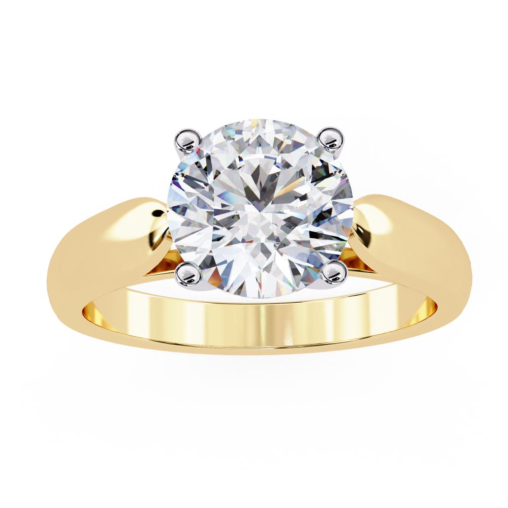 The Correy Round Solitaire Pointer Band Engagement Ring