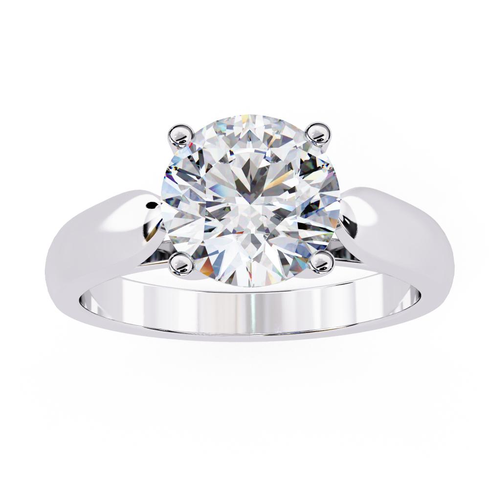 The Correy Round Solitaire Pointer Band Engagement Ring