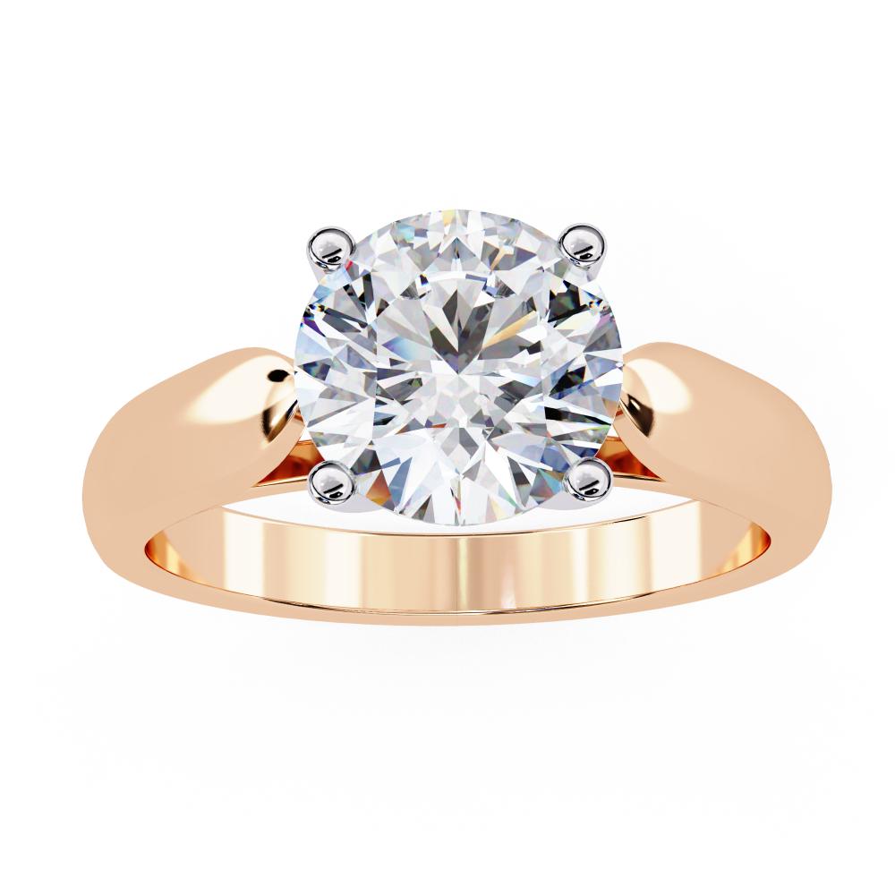 The Correy Round Solitaire Pointer Band Engagement Ring