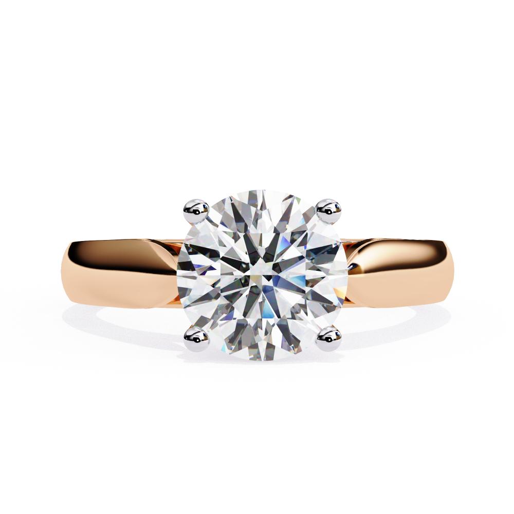 The Correy Round Solitaire Pointer Band Engagement Ring