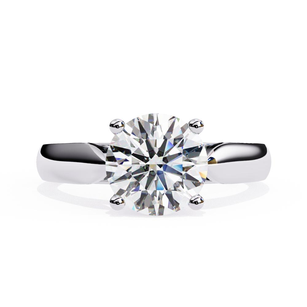 The Correy Round Solitaire Pointer Band Engagement Ring