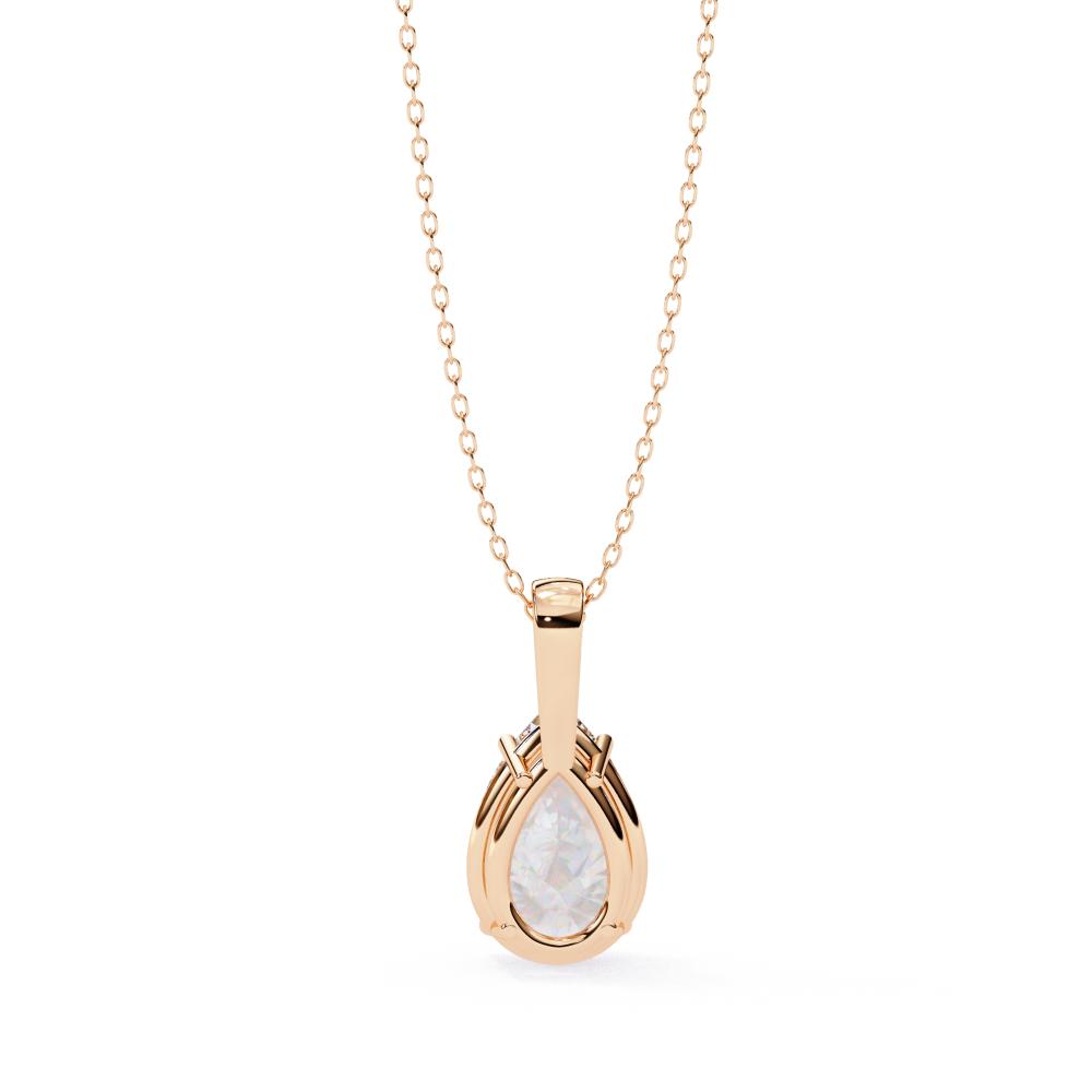 The Sophia  Pear Solitaire Pendant With Chain