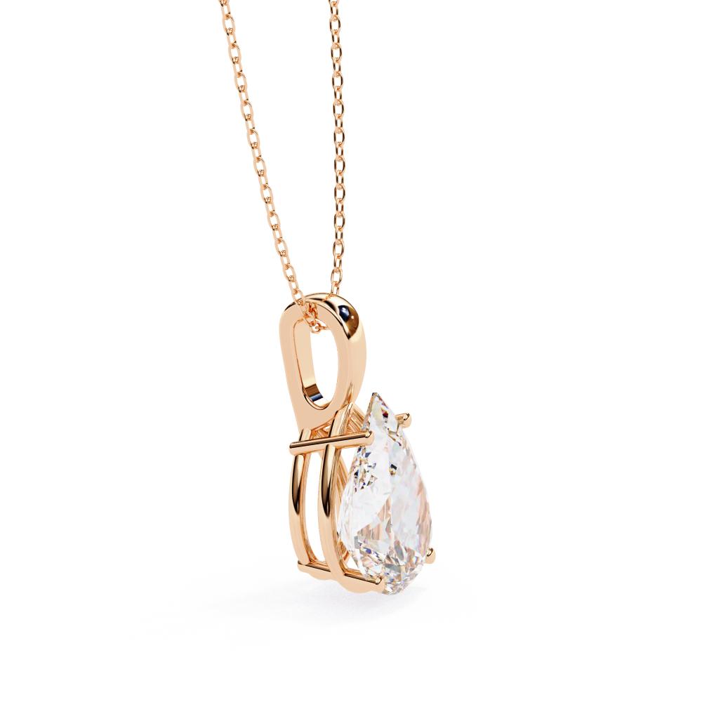 The Sophia  Pear Solitaire Pendant With Chain