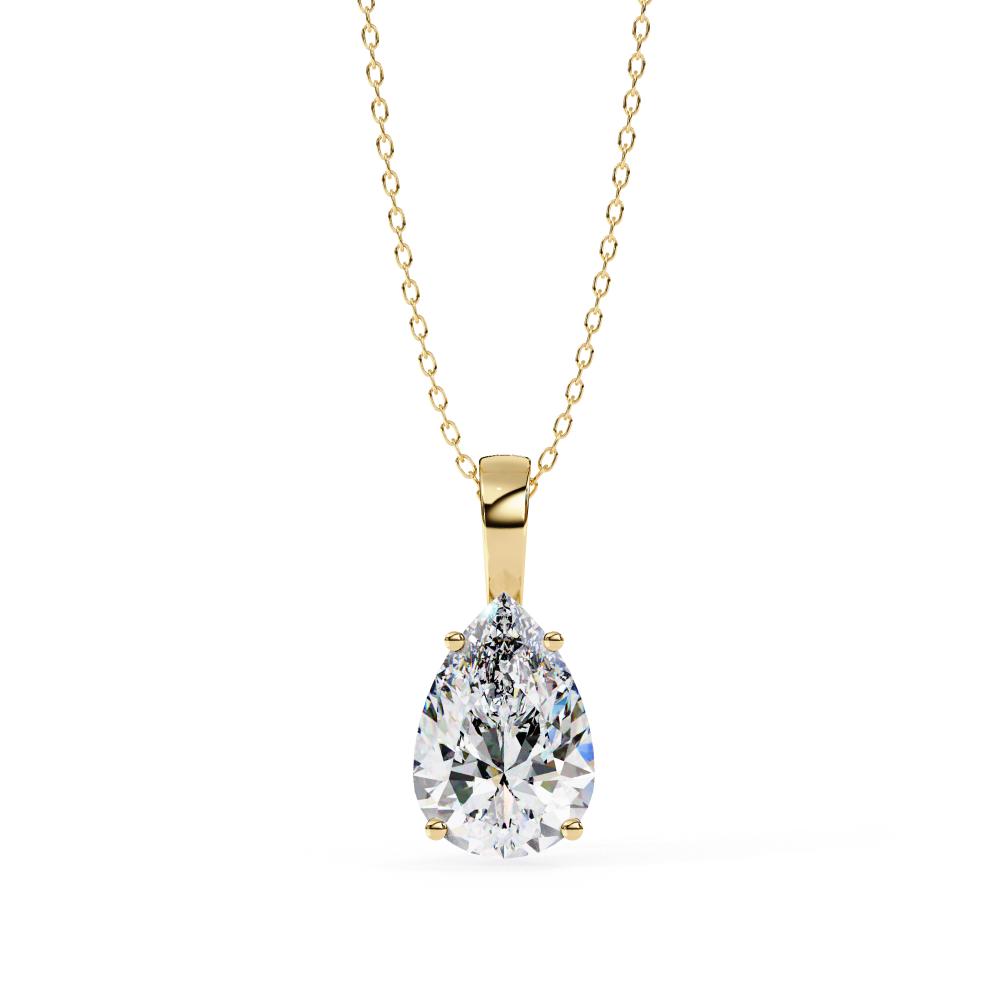 The Sophia  Pear Solitaire Pendant With Chain