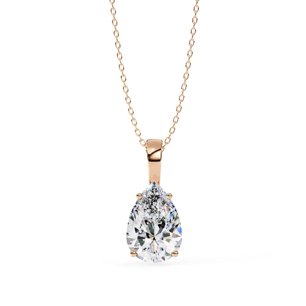 The Sophia Pear Solitaire Pendant With Chain
