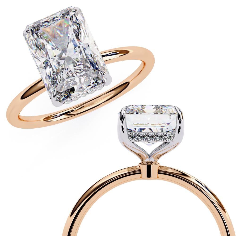 The Anthony Radiant Solitaire Hidden Halo Engagement ring