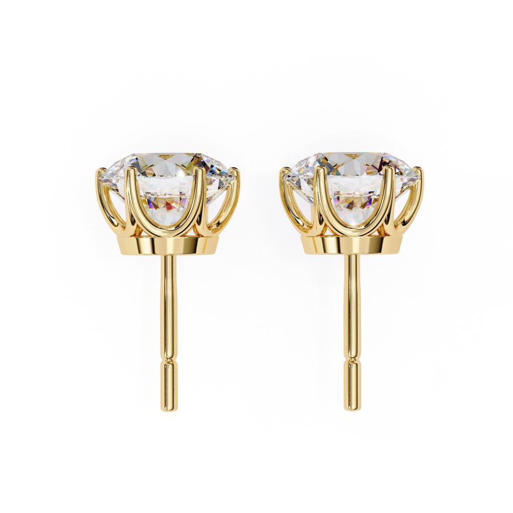 The Sabrina Round Six Prong Set Stud Earrings