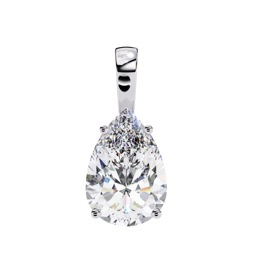 The Sophia  Pear Solitaire Pendant With Chain