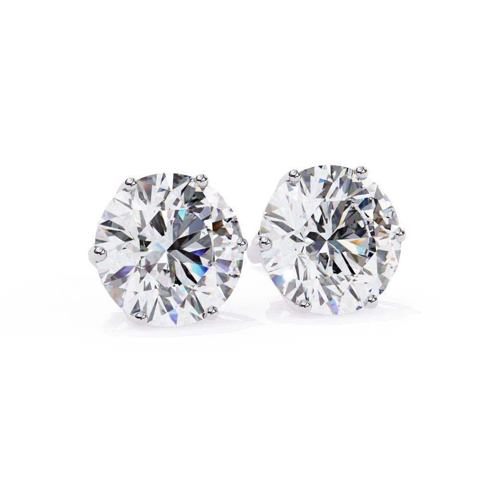 The Sabrina Round Six Prong Set Stud Earrings