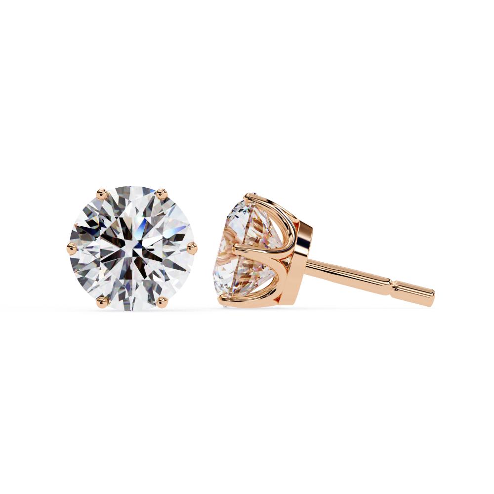 The Sabrina Round Six Prong Set Stud Earrings