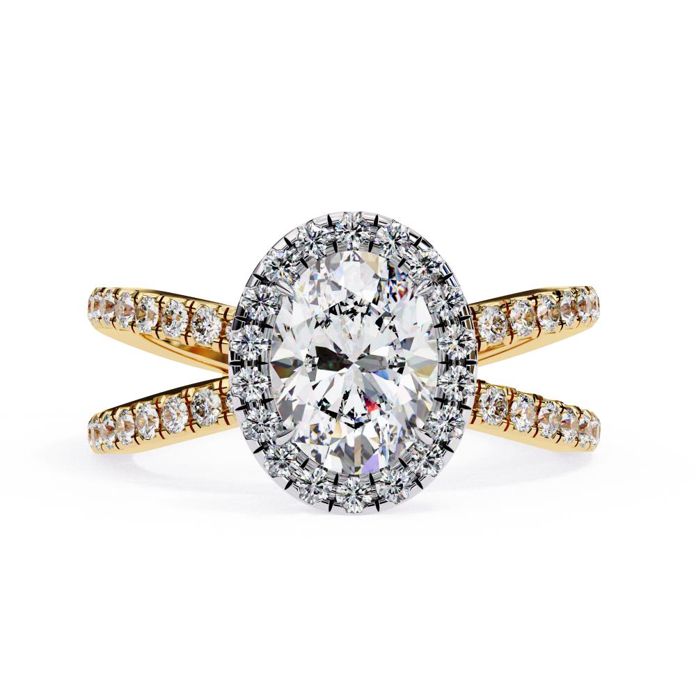 The Jamie Oval Halo With Split Shank Engagement Ring