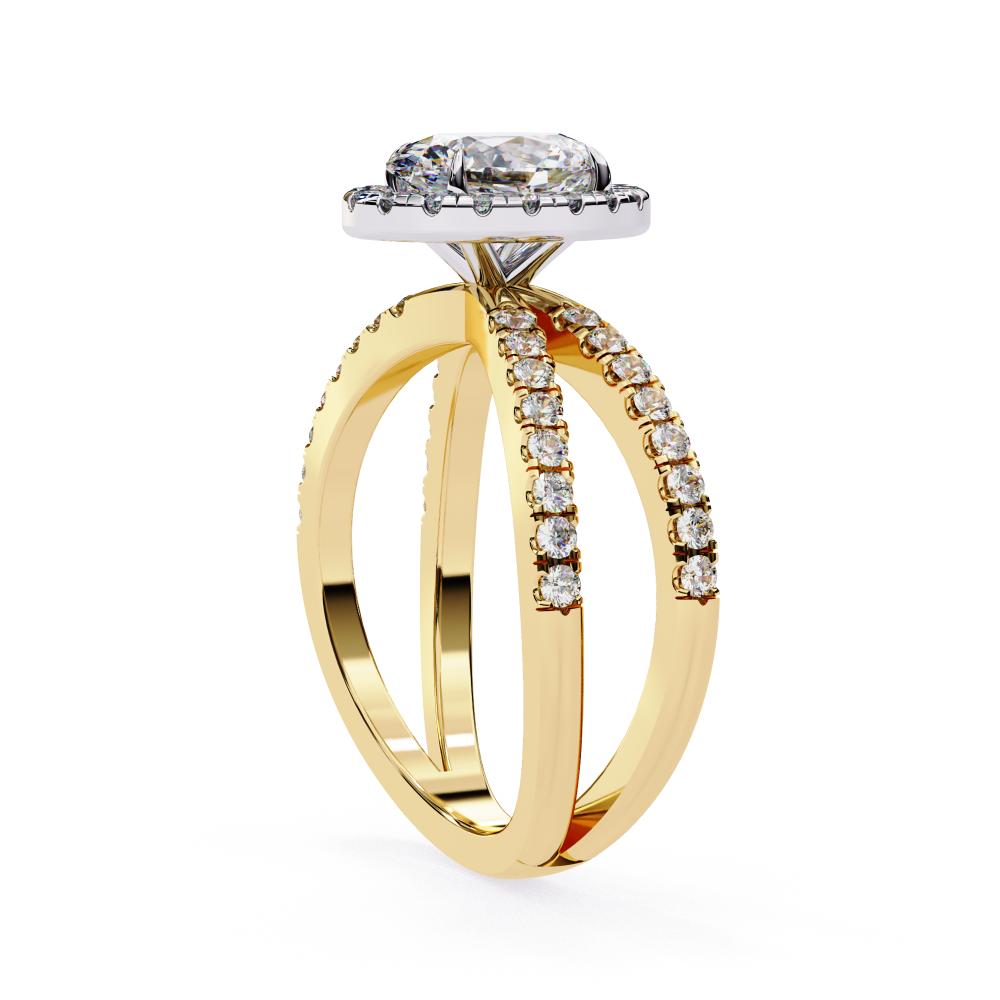 The Jamie Oval Halo With Split Shank Engagement Ring