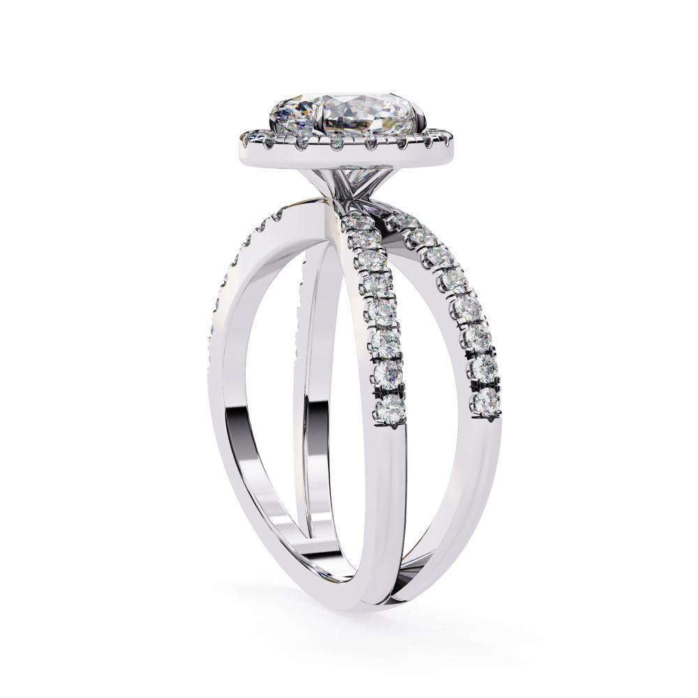 The Jamie Oval Halo With Split Shank Engagement Ring