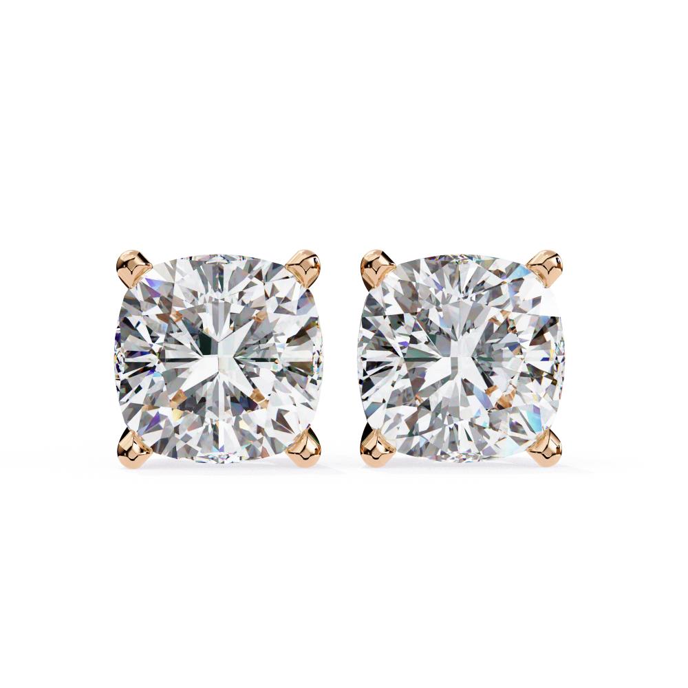 The Brittany Cushion Solitaire Stud Earrings