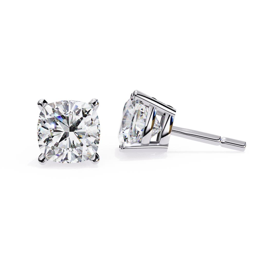 The Brittany Cushion Solitaire Stud Earrings