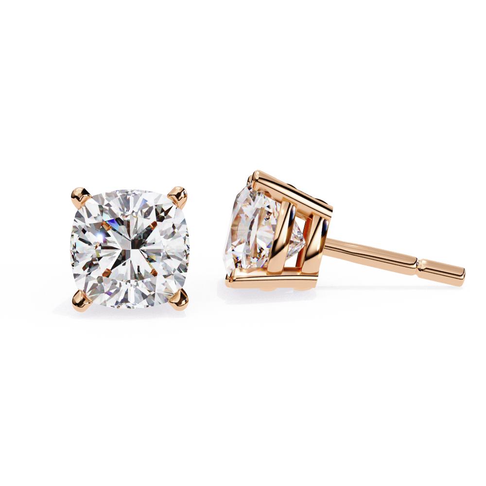 The Brittany Cushion Solitaire Stud Earrings