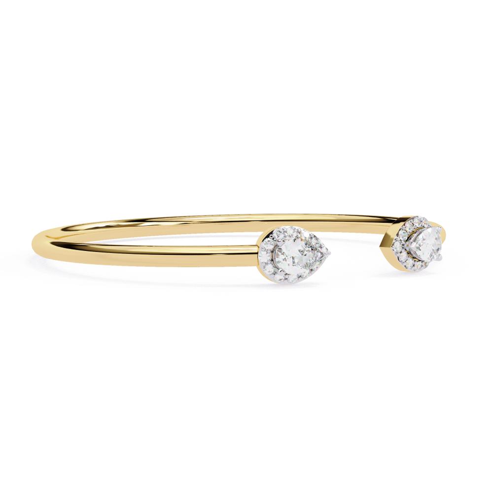 The Grace Pear Open Bangle Bracelet