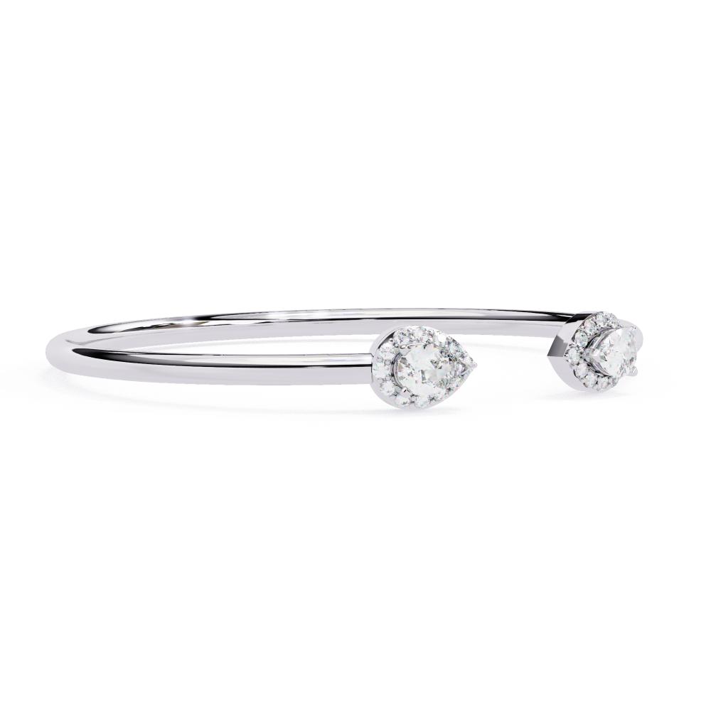 The Grace Pear Open Bangle Bracelet