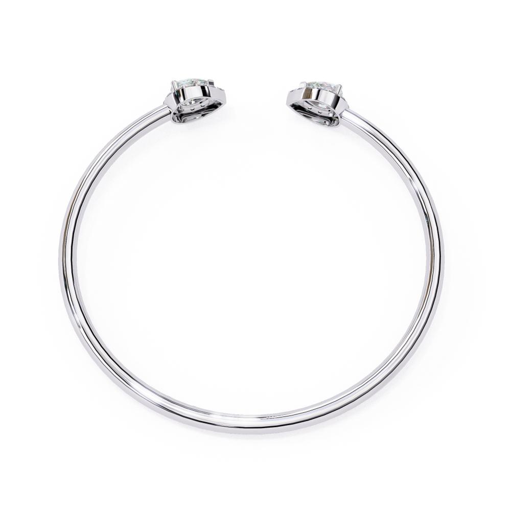 The Grace Pear Open Bangle Bracelet