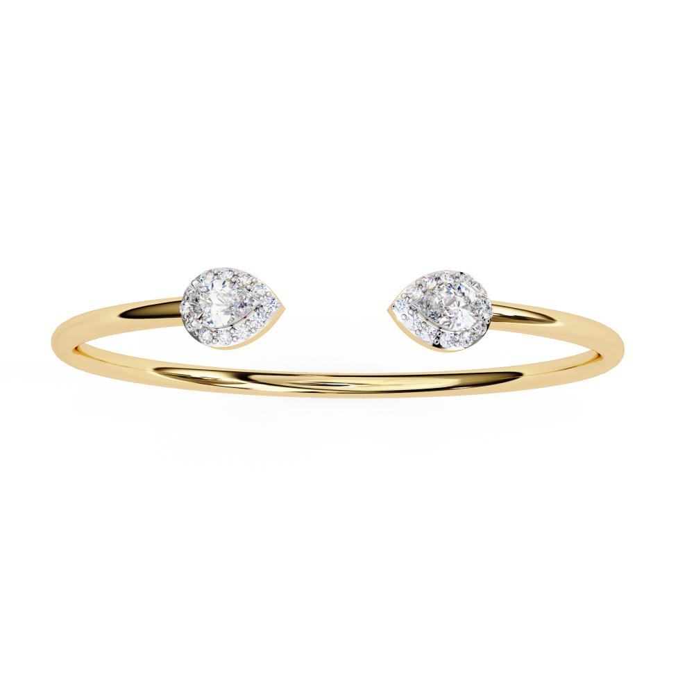 Grace Pear Open Bangle Bracelet | Explore | Kriyana Jewels