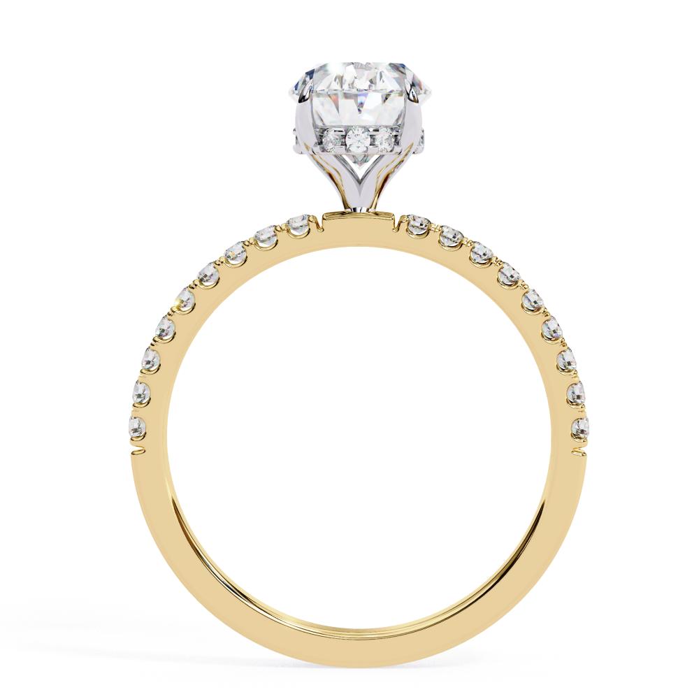 The Louise Oval Hidden Halo with Pave Band Engagement ring