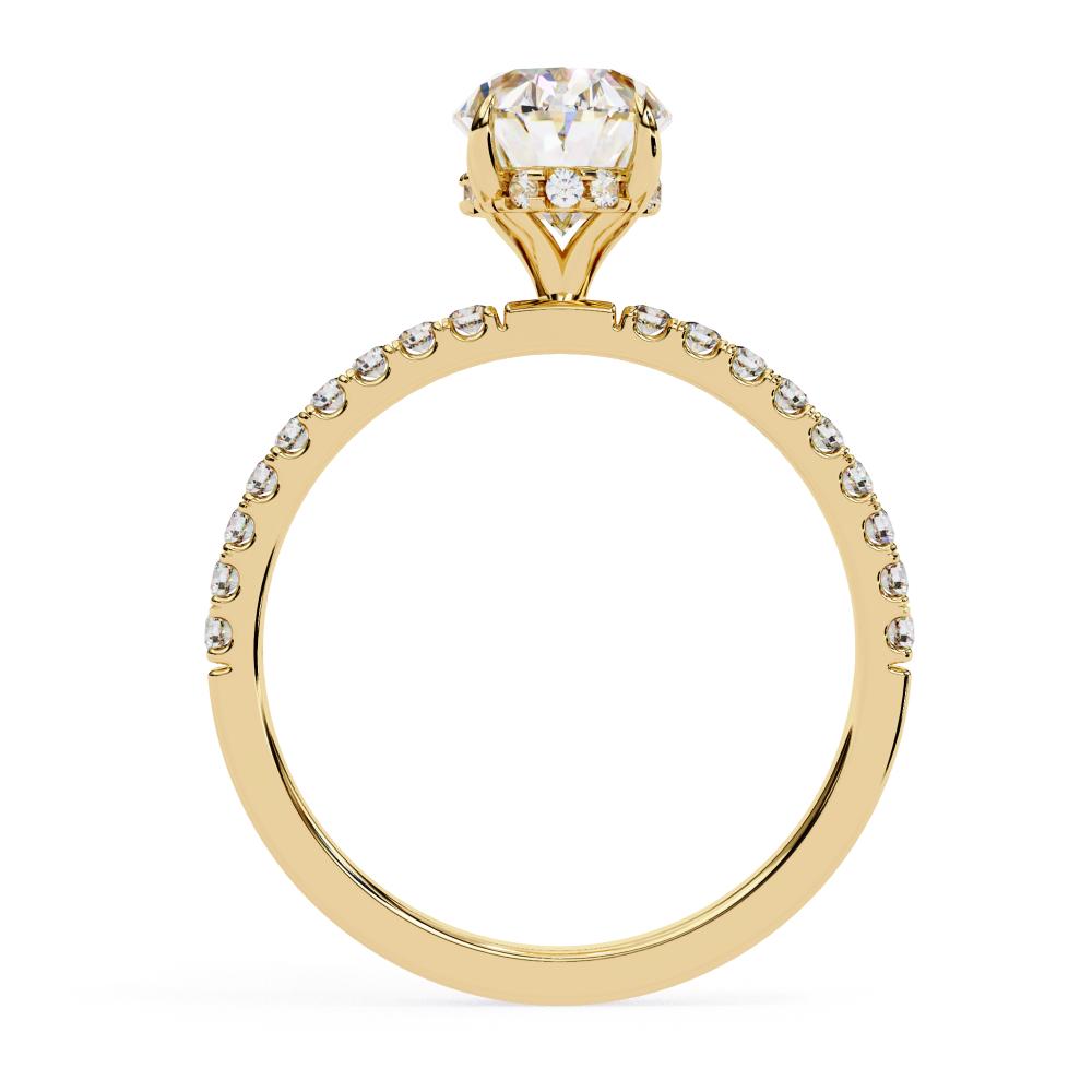 The Louise Oval Hidden Halo with Pave Band Engagement ring