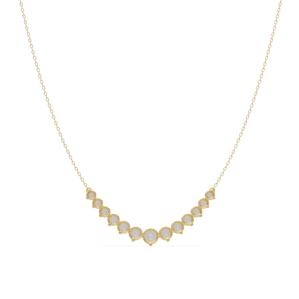 The Lettie Round Diamond Curved Chain Necklace