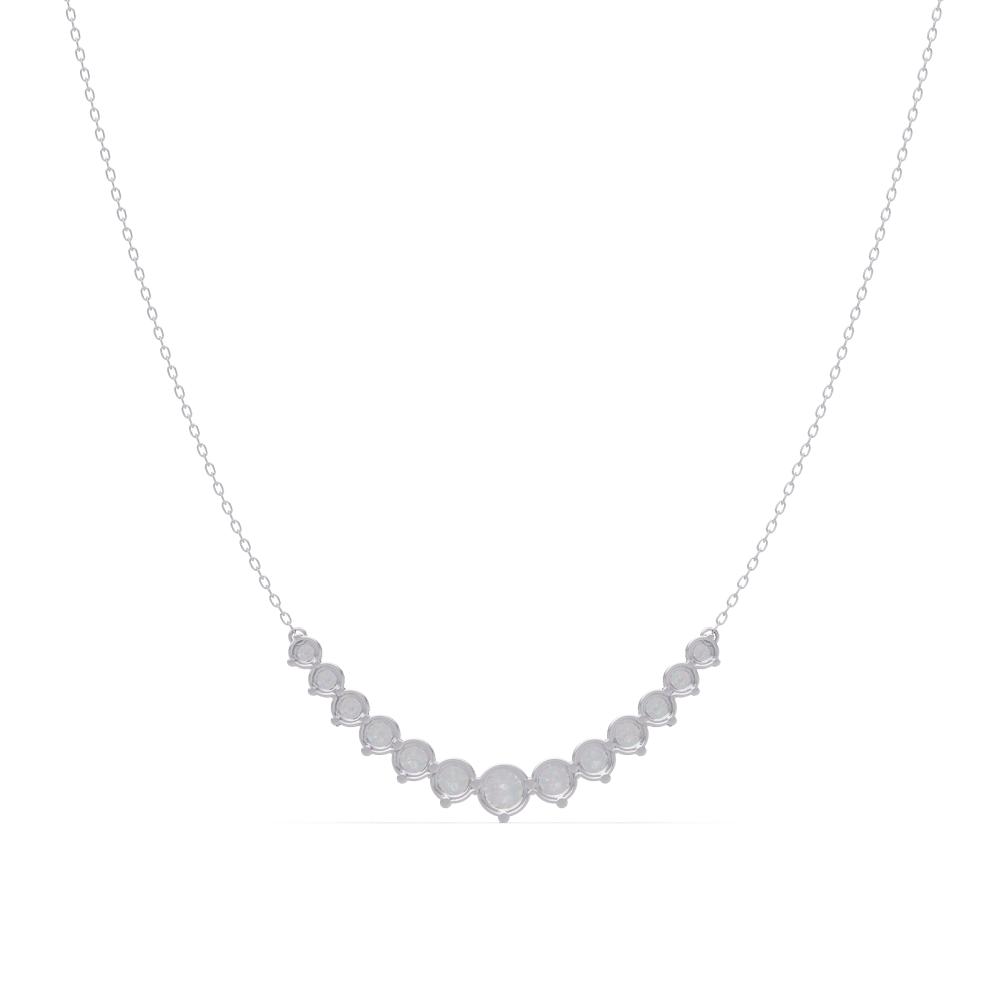 The Lettie Round Diamond Curved Chain Necklace