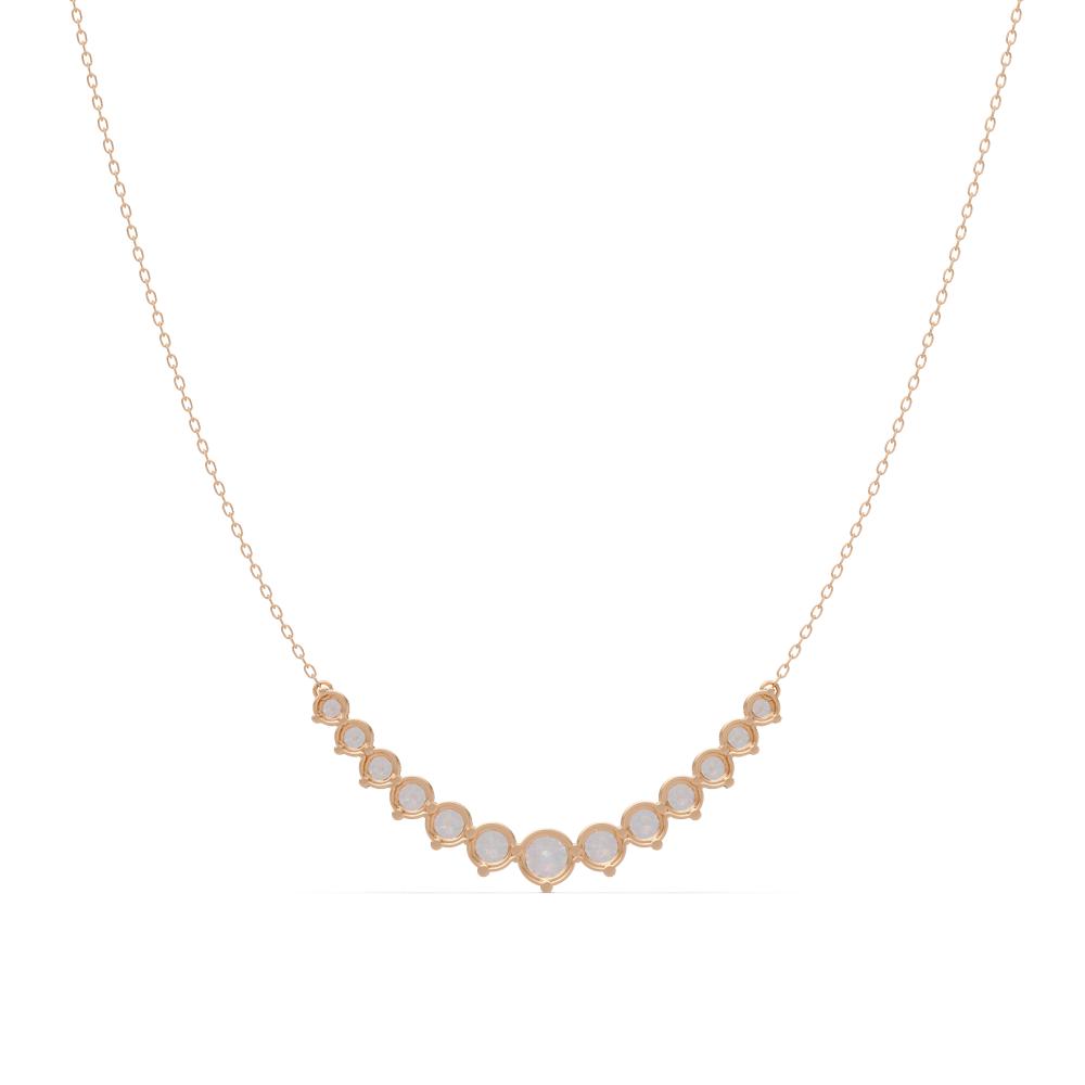 The Lettie Round Diamond Curved Chain Necklace