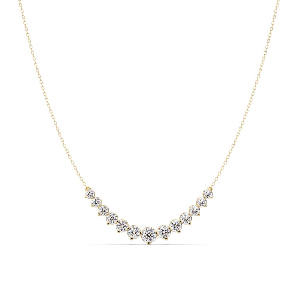 The Lettie Round Diamond Curved Chain Necklace