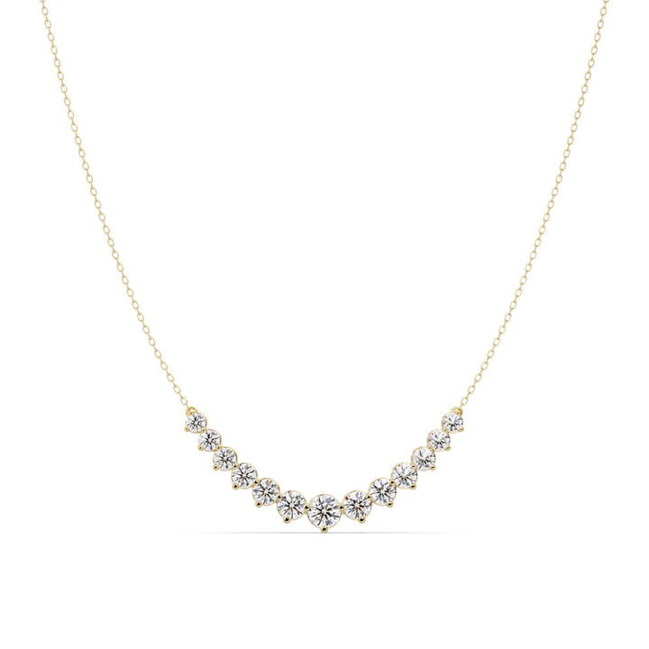 The Lettie Round Diamond Curved Chain Necklace