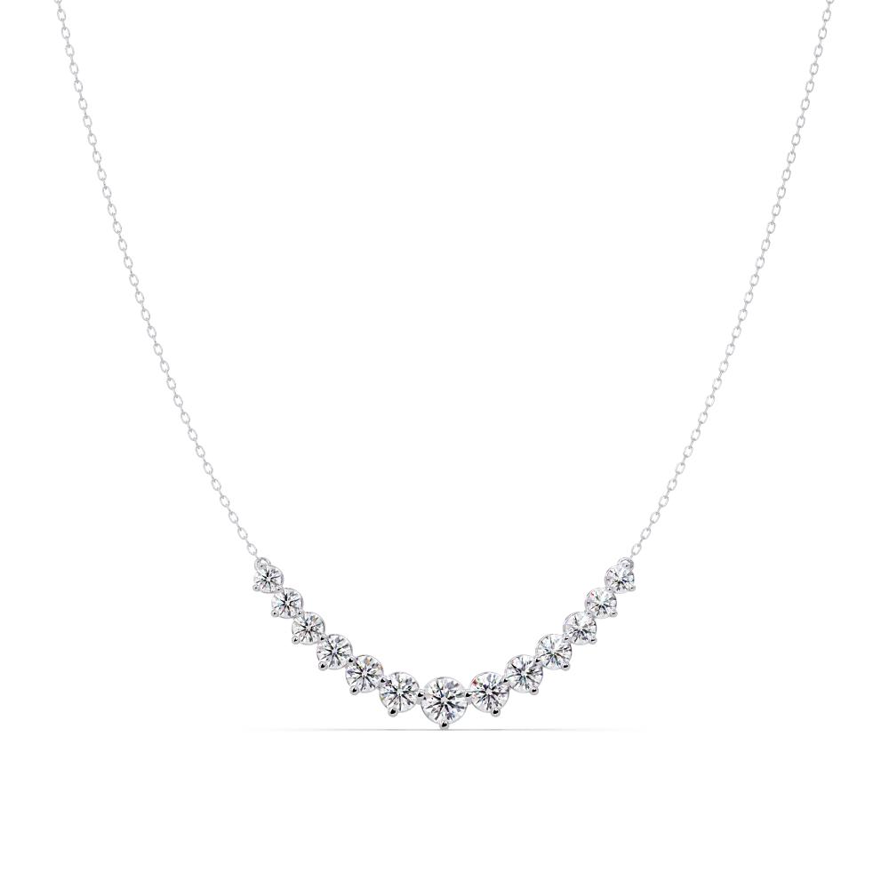 The Lettie Round Diamond Curved Chain Necklace