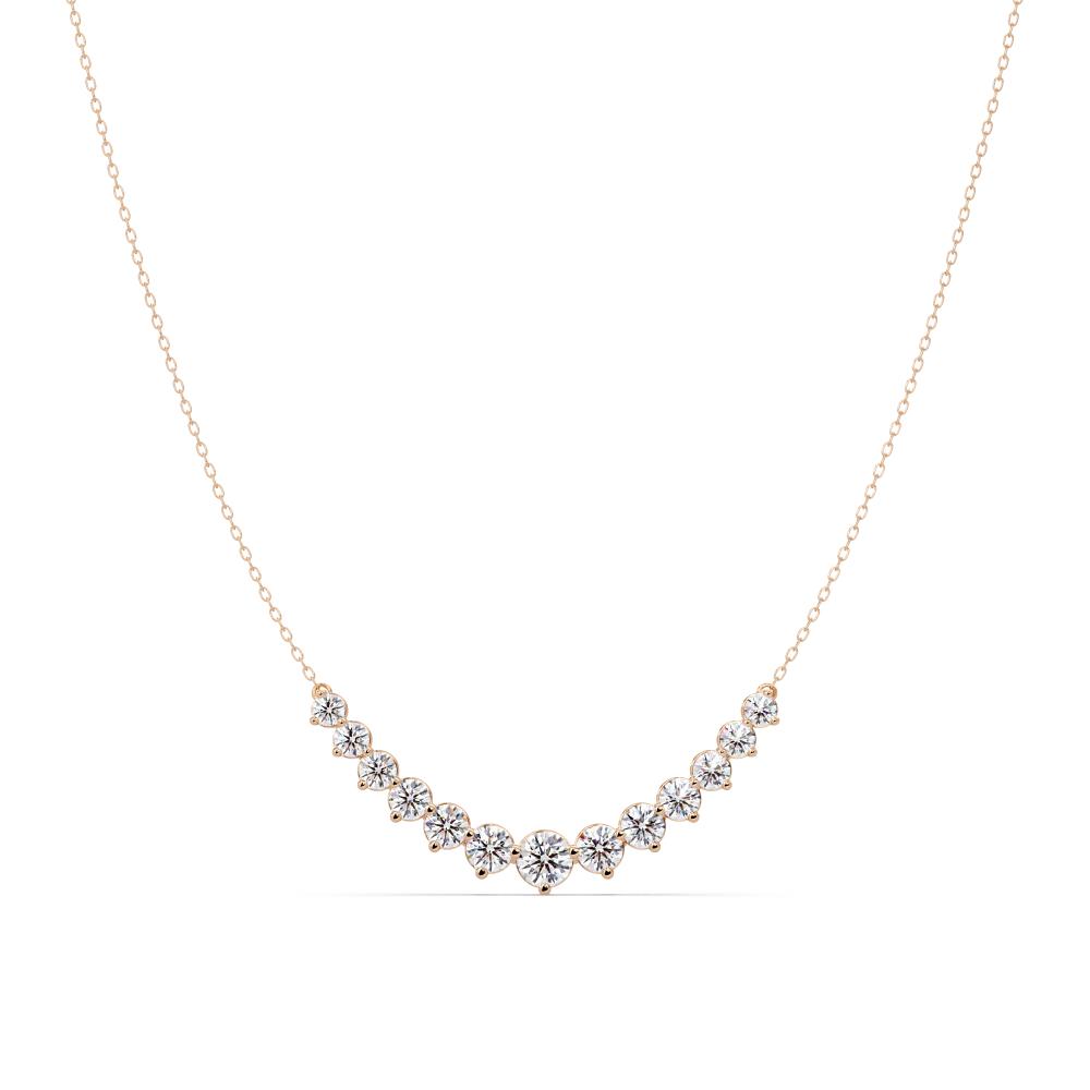 The Lettie Round Diamond Curved Chain Necklace