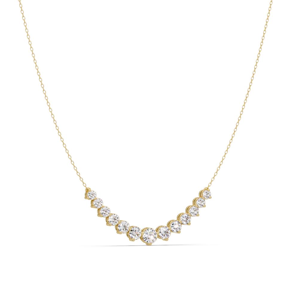 The Lettie Round Diamond Curved Chain Necklace