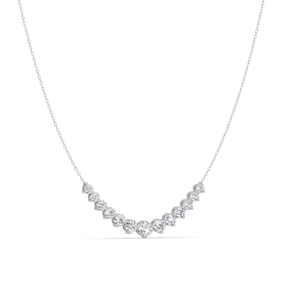The Lettie Round Diamond Curved Chain Necklace