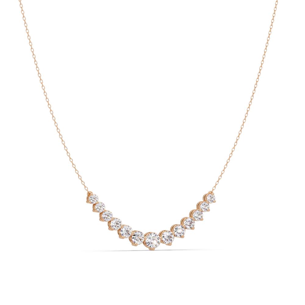 The Lettie Round Diamond Curved Chain Necklace