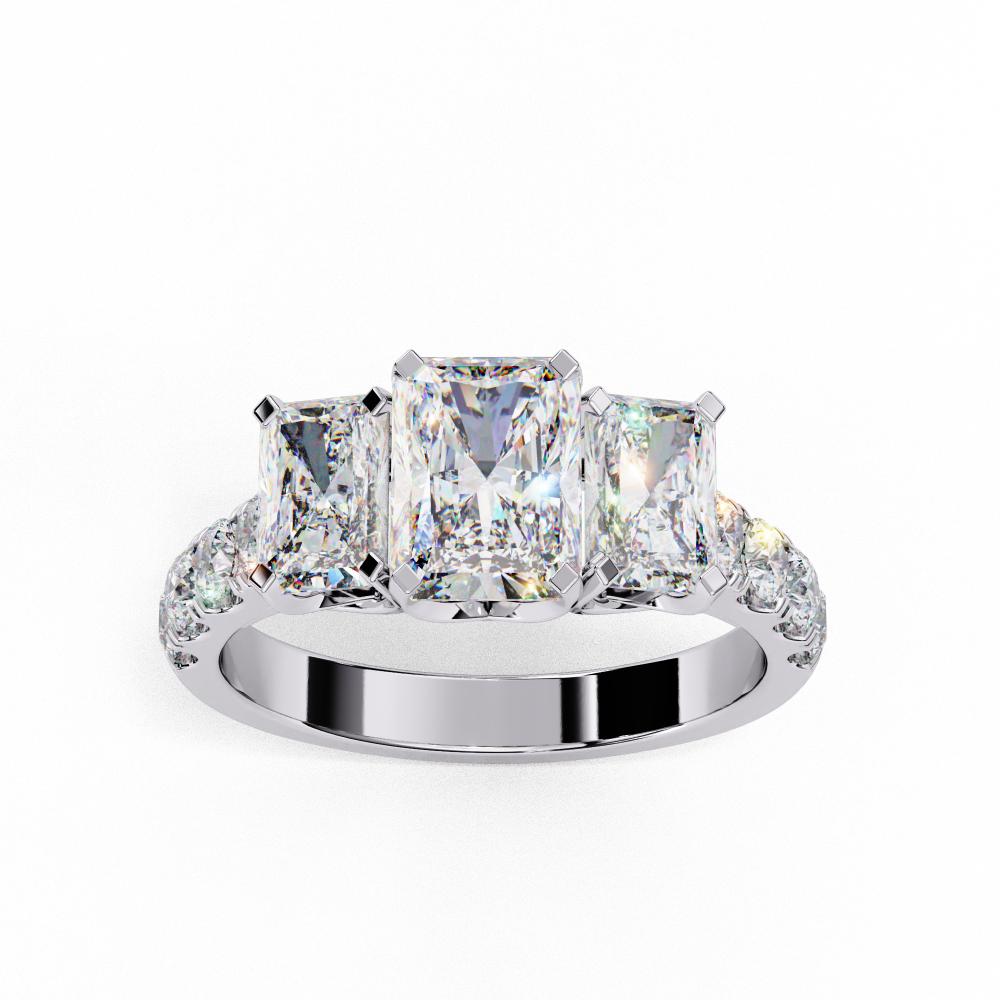 The Justin Radiant Three Stone Engagement Ring