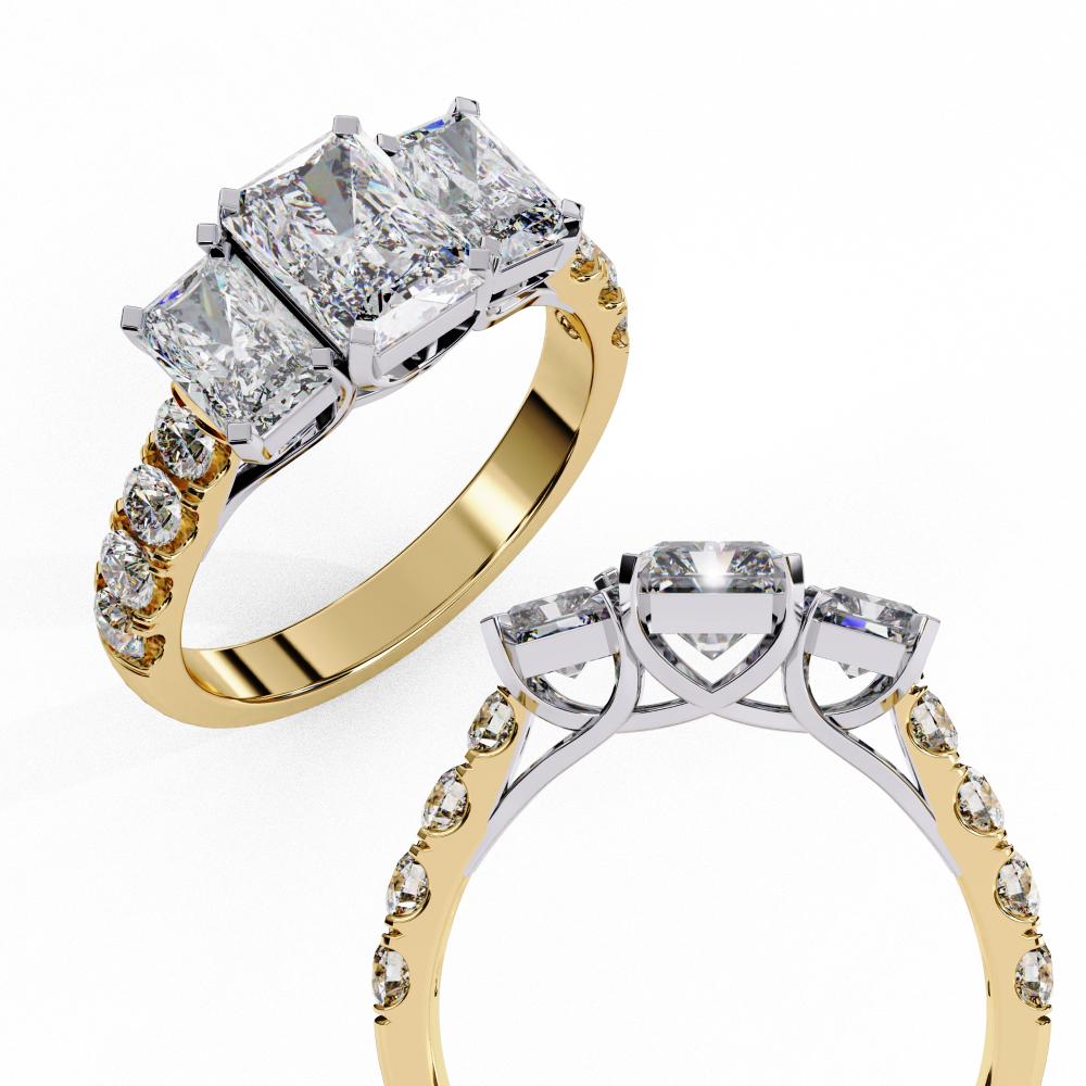 The Justin Radiant Three Stone Engagement Ring