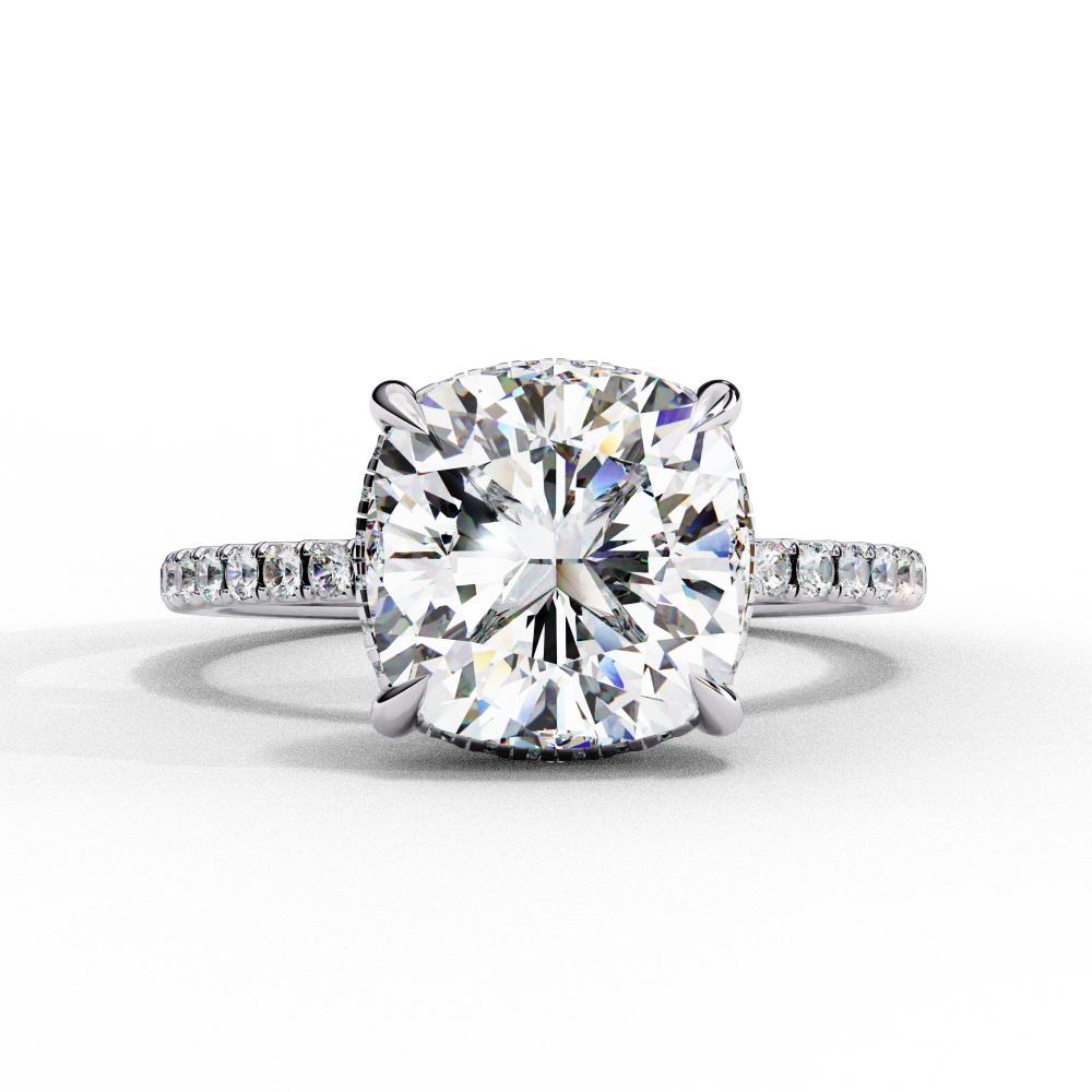 The Louise Cushion Hidden Halo Engagement ring